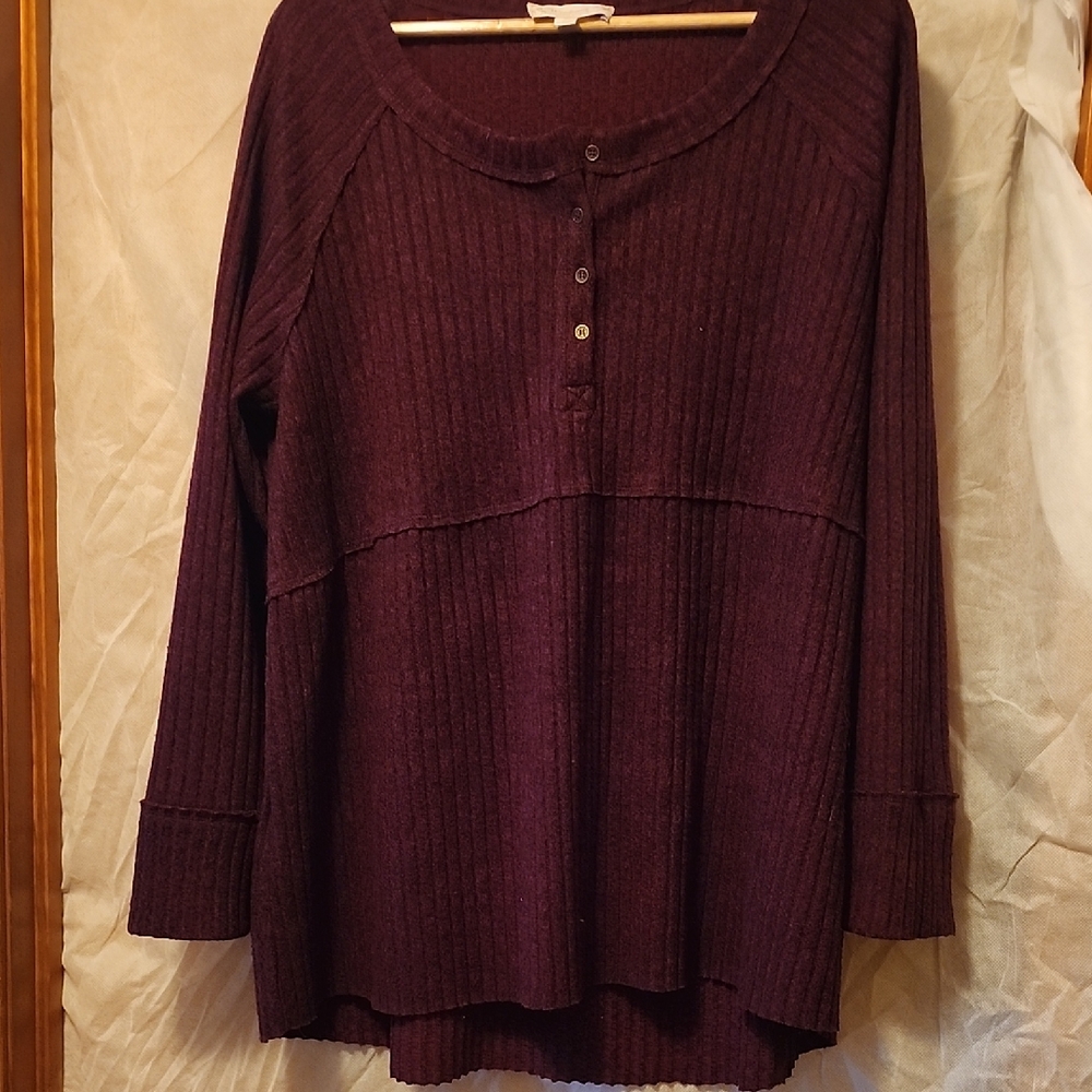 Suzanne Betro Purple Button Down Sweater